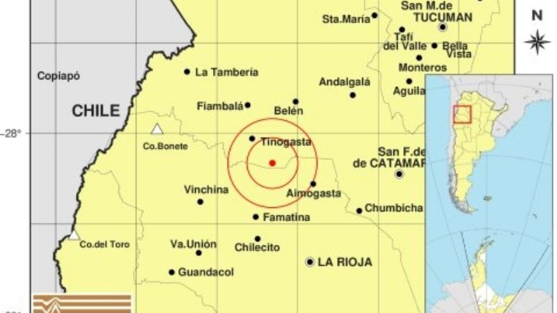 Temblor cerca de Tinogasta