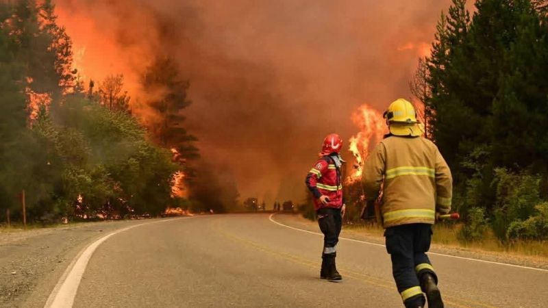 Milei agradeció a quienes combaten los incendios en Chubut