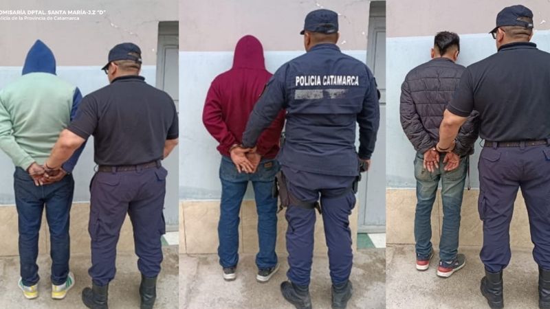 En Santa María tres hombres fueron arrestados