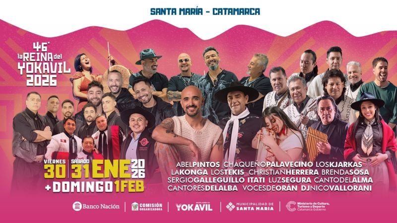 La Fiesta Nacional de la Reina del Yokavil 2026 ya tiene cartelera confirmada