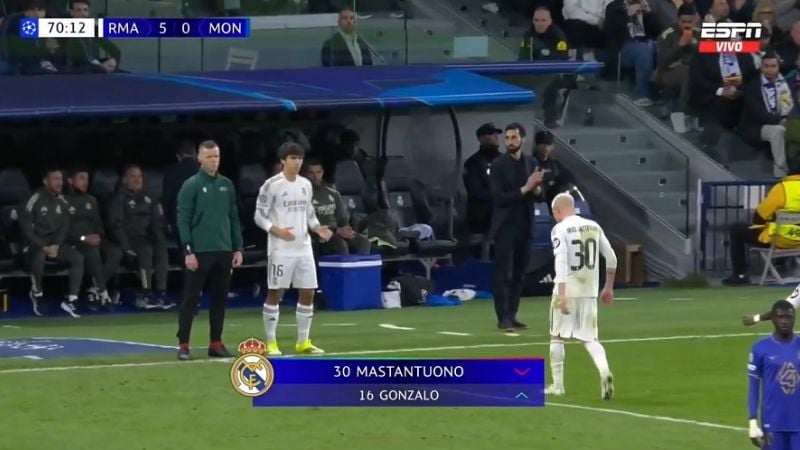 Mastantuono anotó en la goleada del Madrid