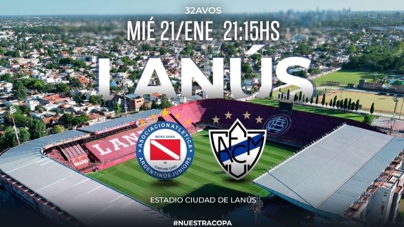 Argentinos Jrs. vs. Midland, por la Copa Argentina