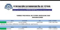 PROGRAMACIÓN Y ÁRBITROS de la 2da. fecha, por torneo Provincial Masculino.