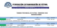 POGRAMACIÓN Y ÁRBITROS para la 2da. fecha del Provincial Femenino.