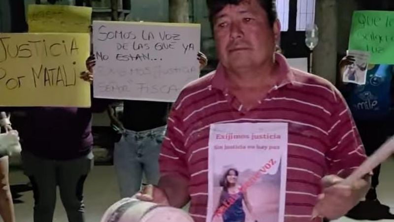 Protesta contra la liberación de la pareja de Melanie Delgado
