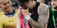 Las lágrimas de emoción de Alan Cantero al cambiar camiseta con Messi: 