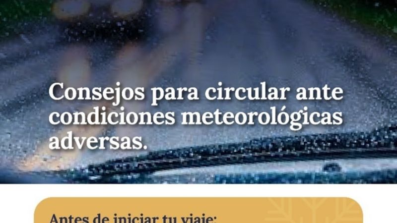 Por lluvia, transitar con precaución por RN 38