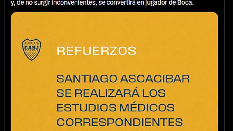 Ascacibar es el segundo refuerzo de Boca