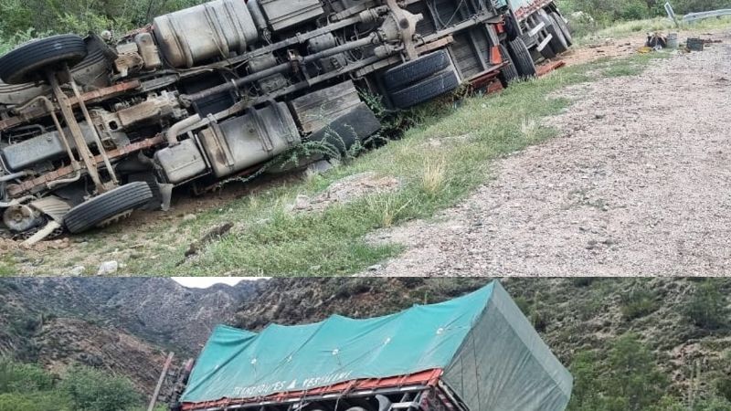 Vuelco de un camión en Ruta Nacional Nº 60: el conductor fue hospitalizado