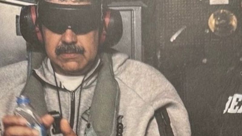 Trump difunde la primera imagen de Maduro detenido: con esposas, ojos tapados y a bordo del USS Iwo Jima