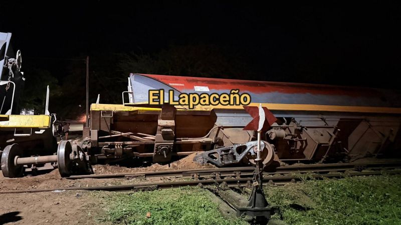 Descarriló un tren de carga en La Paz