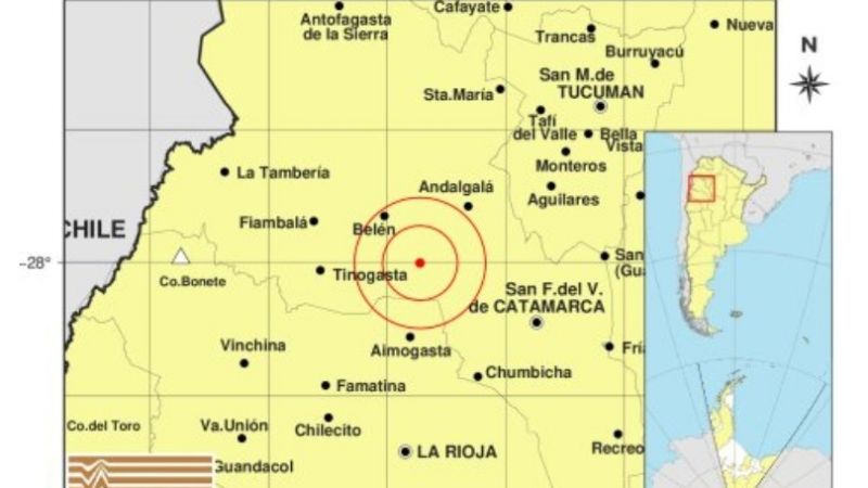 Se registraron dos temblores en la madrugada en Catamarca