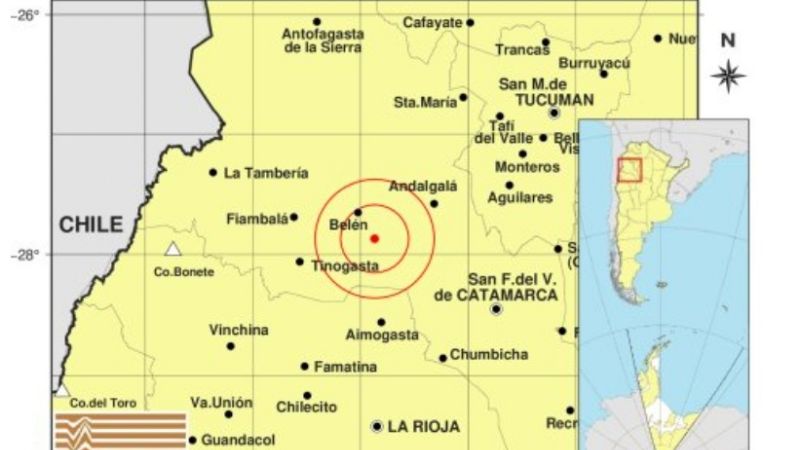 Se registraron dos temblores en la madrugada en Catamarca