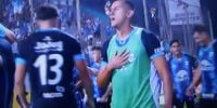 EL CATAMARQUEÑO Emiliano Endrizzi festejando el triunfo de Gimnasia de Jujuy ante Central Córdoba de Santiago del Estero.