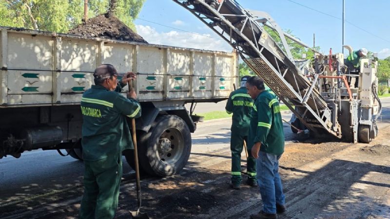 Continúan los trabajos de repavimentación en avenida Los Legisladores