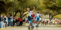 SEBASTIÁN CORONEL en una llegada triunfal, Tras una prueba en el Parque Adán Quiroga.