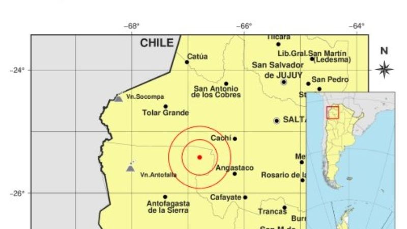 Se registró un temblor en la Puna