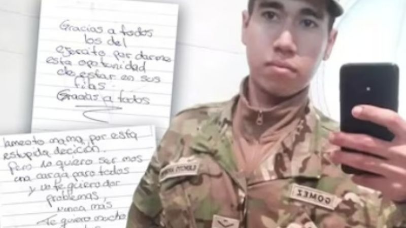 “No quiero ser más una carga para todos”, la carta que dejó el soldado que se suicidó