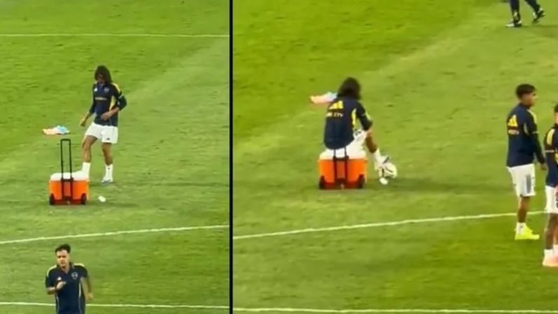 Polémica por Cavani sentado en la “heladerita”