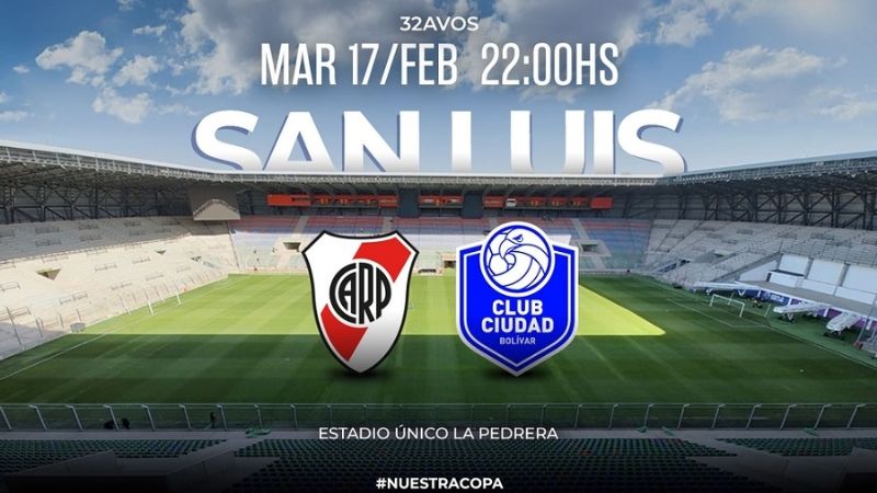 River ante Ciudad de Bolívar, por la Copa Argentina.