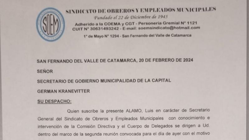 El SOEM pide un 20% de aumento