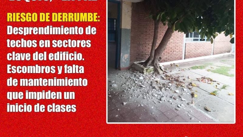 La Intersindical Docente pide que se muestre “la realidad completa” de la infraestructura escolar