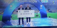 EL PRESIDENTE de Lanús, Nicolás Russo, con el 
