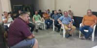 SESIÓN del Consejo Directivo de la Liga Chacarera de Fútbol, realizada el lunes último en la sede de Los Sureños.
