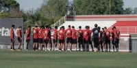 Entrenamiento de River con Eduardo Coudet como DT.