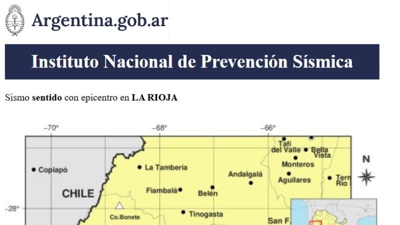 Temblor en La Rioja se sintió en una región de Catamarca
