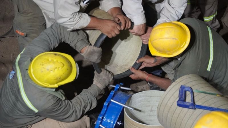 Finalizó la segunda reparación de la impulsión en el Río del Valle