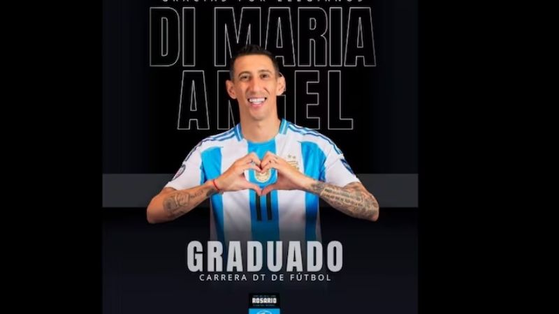 El título que le faltaba; Di Maria se recibió de DT