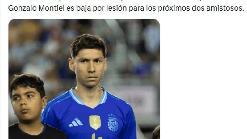 Montiel, desgarrado; fuera de la Selección y de River