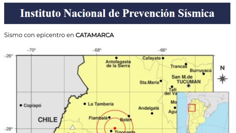 Un movimiento telúrico se sintió en Tinogasta
