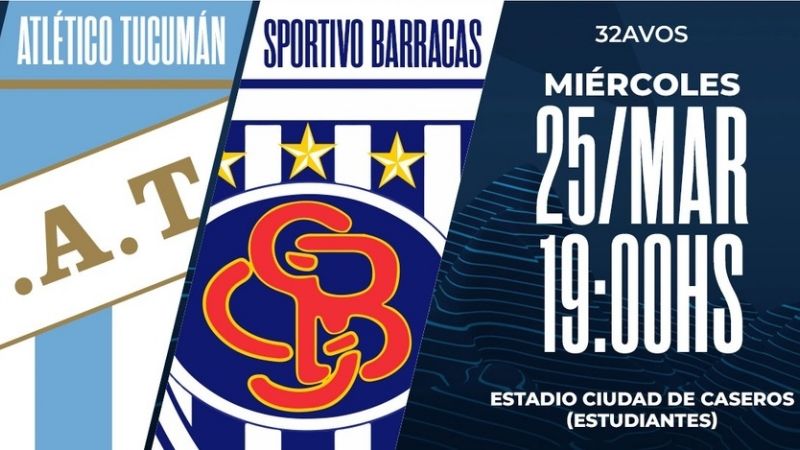 Atl. Tucumán vs. Sp. Barracas, por Copa Argentina