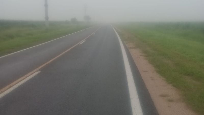Advierten por baja visibilidad en un tramo de la Ruta Nacional 64