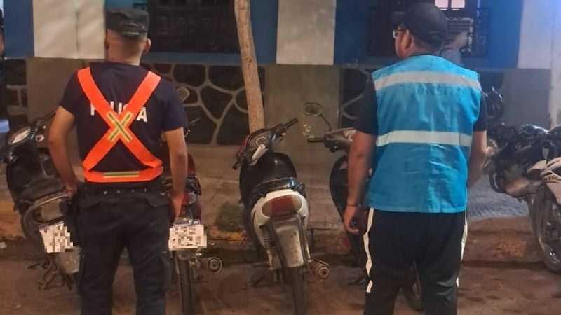 Secuestran cuatro motos en operativo de control vehicular