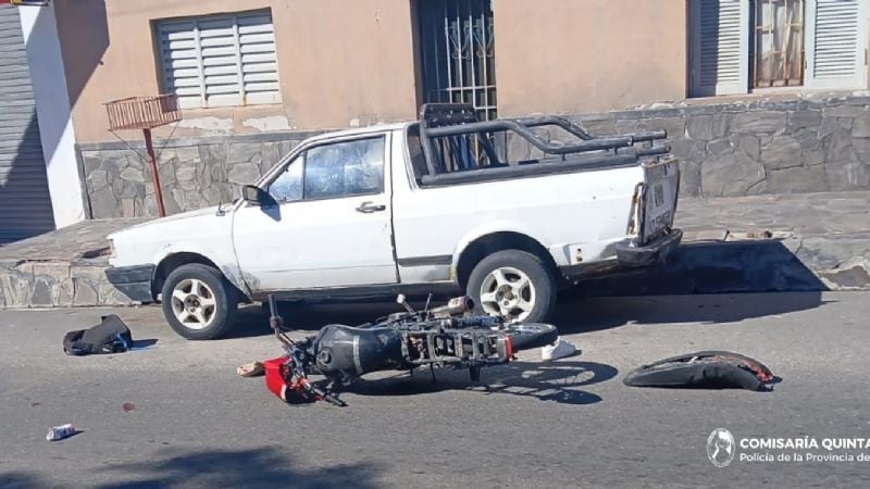 Un joven motociclista terminó hospitalizado
