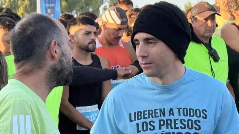 Nahuel Gallo participó de una carrera para visibilizar a los presos políticos en Venezuela