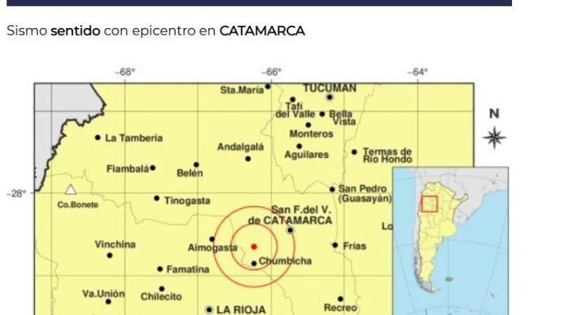 Un sismo se registró a escasos kilómetros de la Capital