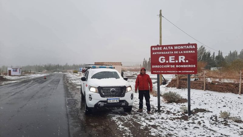 Nieve en la Puna: advierten por calzada peligrosa en la Ruta 43