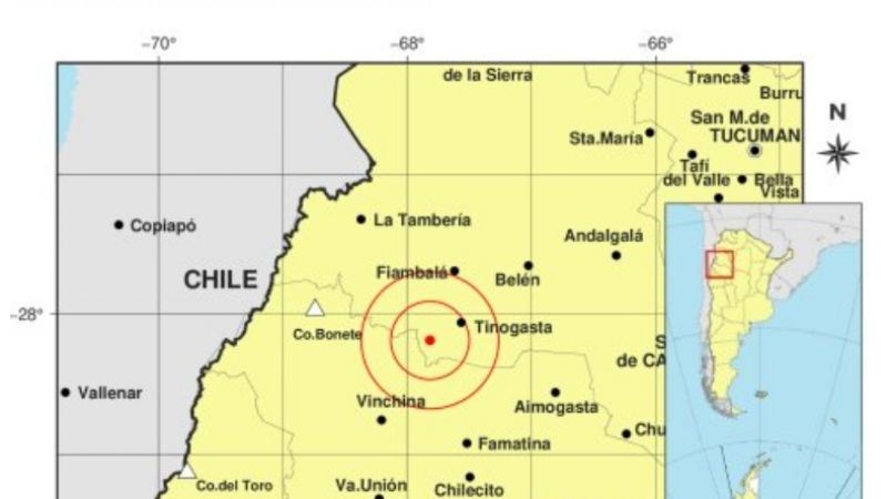 Se registró un temblor en el Oeste catamarqueño