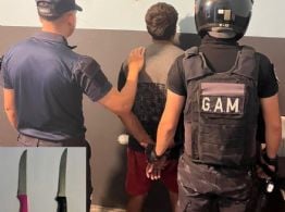 Amenazó a vecinos con cuchillos, intentó escapar y terminó detenido