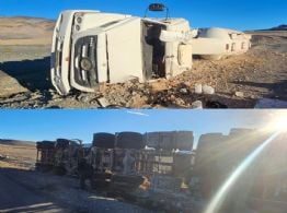 Impactante vuelco en la Puna: un camionero resultó herido tras perder el control