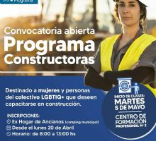 Abren inscripciones para el programa Constructoras