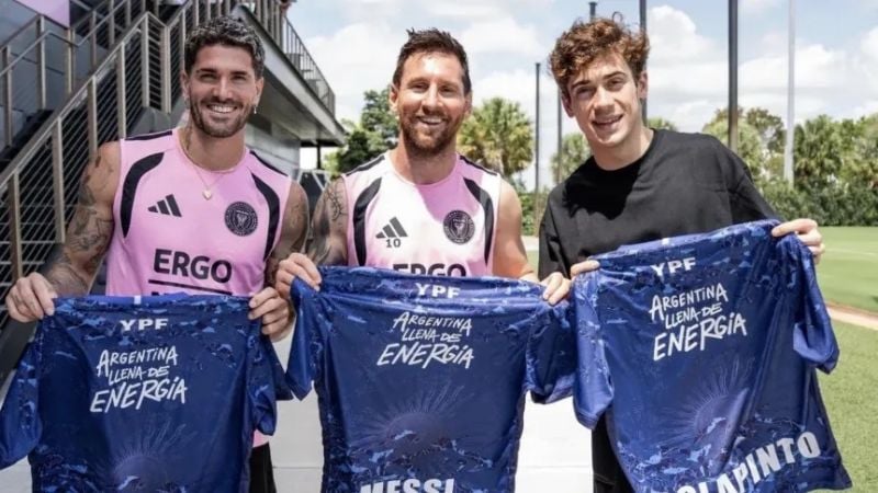 Colapinto se dio el gusto de conocer a Messi