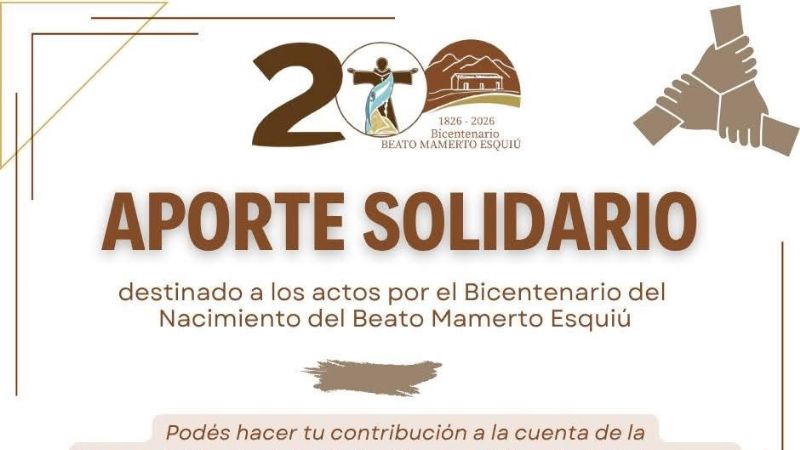 “Aporte Solidario” por los actos de Esquiú