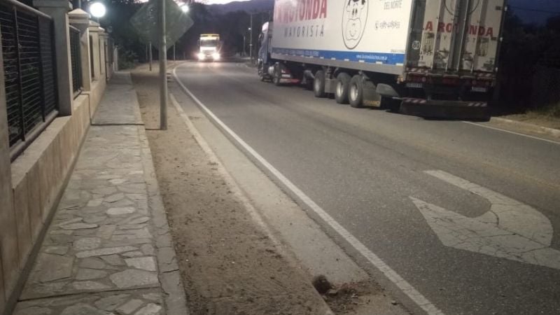 Precaución en Ruta Nacional 40: un camión detenido reduce la calzada en Las Mojarras