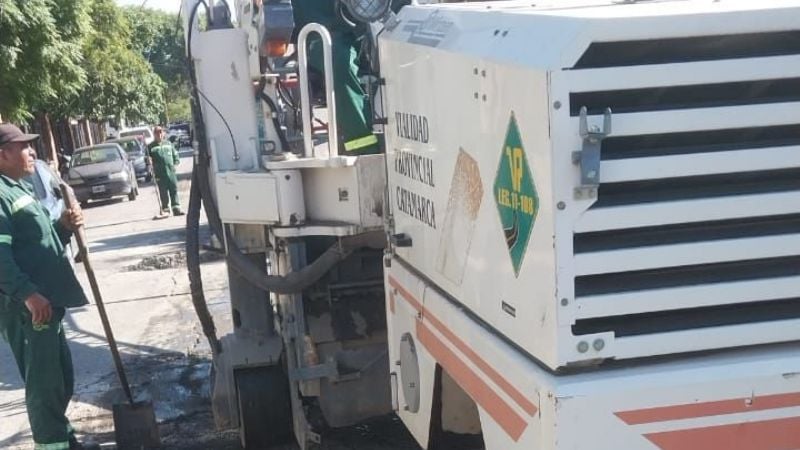 Corte de tránsito por obras de repavimentación en Avenida Mariano Moreno