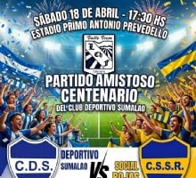 Sumalao y Social Rojas en amistoso por el Centenario “Oriental”